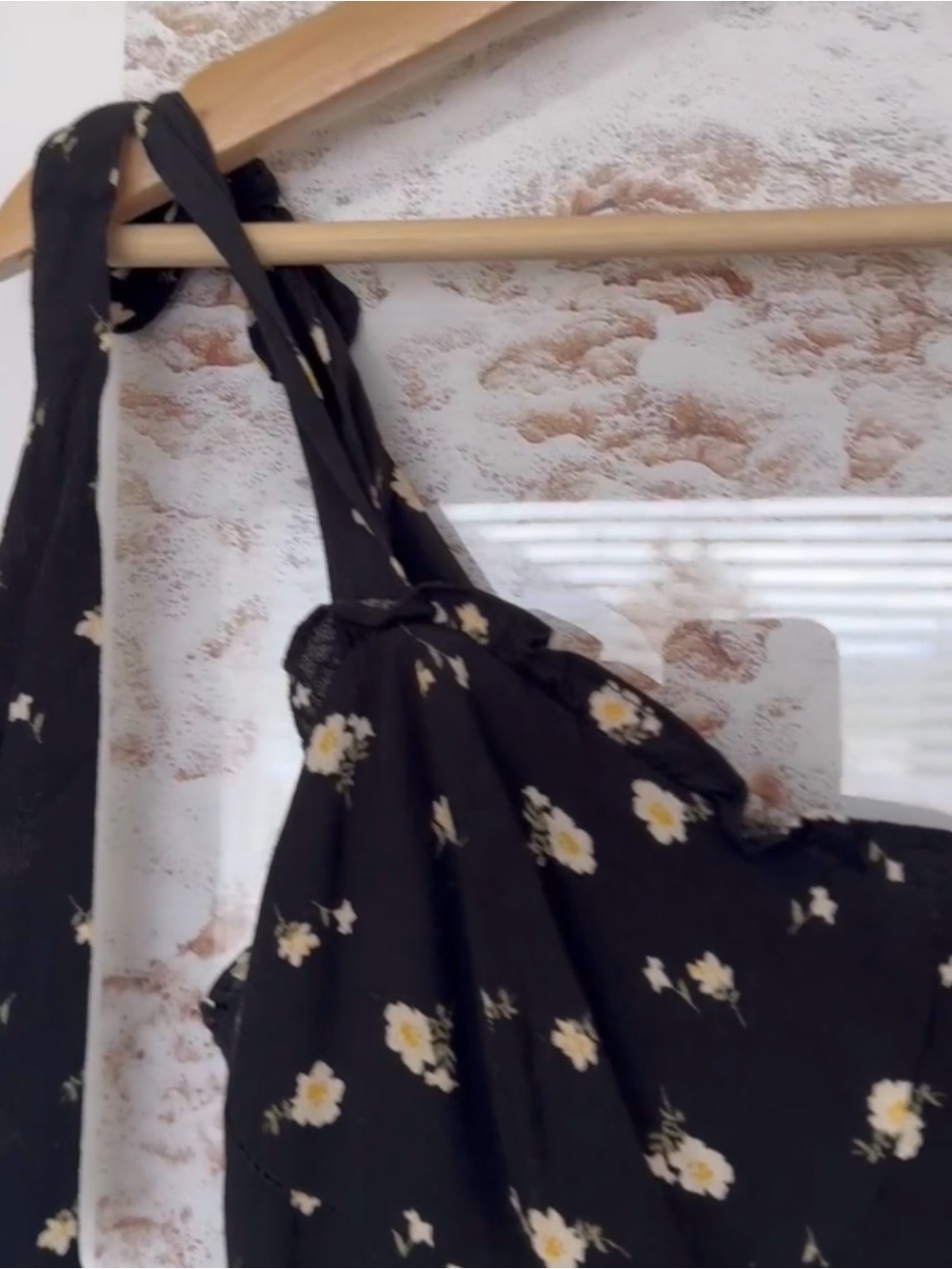 Floral mini dress, black, size small